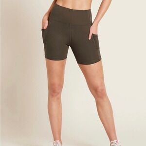 Boody Motivate 5" High-Waist Short Women Small Dark Olive Active Pockets